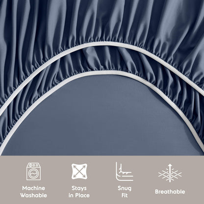 California King Sheets Set, Hotel Luxury 4 Piece Deep Pocket Sheets, Ultra Soft Microfiber Bed Sheets Set, Gray