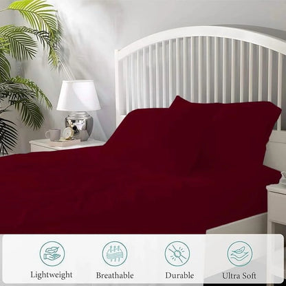 800 Thread Count 100% Egyptian Cotton Sheet Set, 4 Pc Set, Sateen Weave,Soft Luxury Bedding, Fits Upto 15" Inch Deep Pocket (White Stripe, Twin-Xl Size)